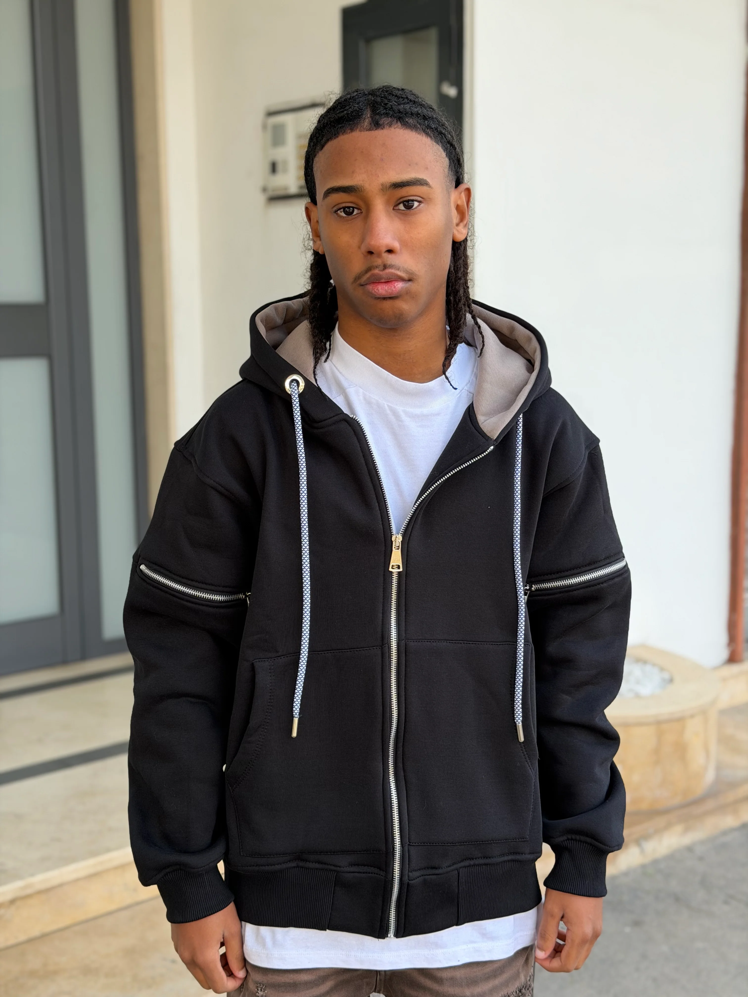 HOODIE DOUBLE ZIP-COLOR JM (154) - Image 3