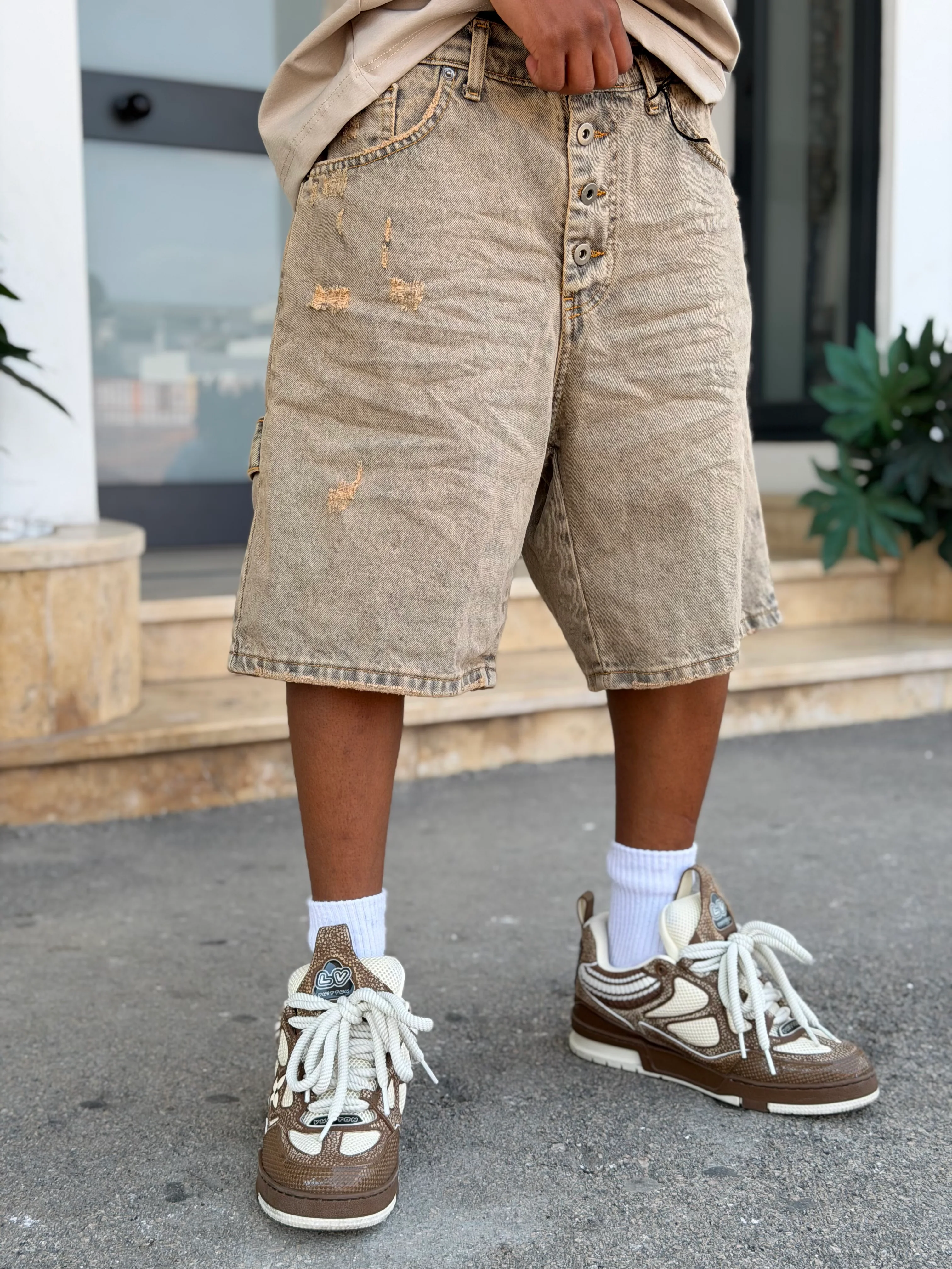 SHORT DEPENDENCIA SABBIATO BROWN ART OSAKA